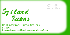 szilard kupas business card