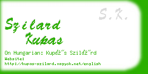 szilard kupas business card